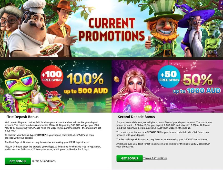 PlayAmo Casino Welcome Bonus